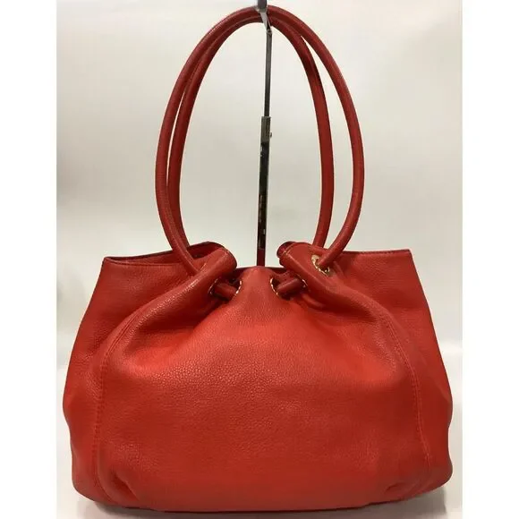Michael Kors Authentic Red Leather Shoulder Bag Purse - Picture 2 of 5